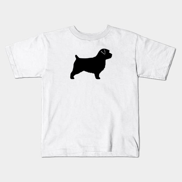 Norfolk Terrier Silhouette Kids T-Shirt by Coffee Squirrel